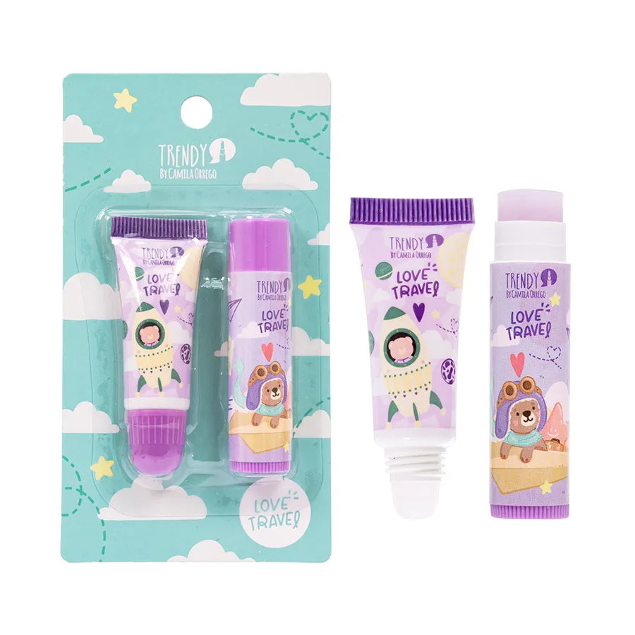 KIT DE LABIOS LOVE TRAVEL DE TRENDY