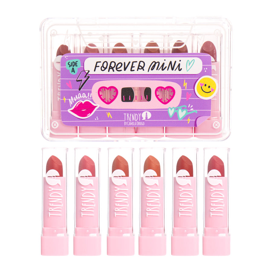 LABIALES FOREVER MINI KIT X 6 DE TRENDY