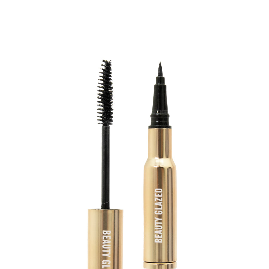 PESTAÑINA A PRUEBA DE AGUA Y DELINEADOR BUSHY BIG DE BEAUTY GLAZED