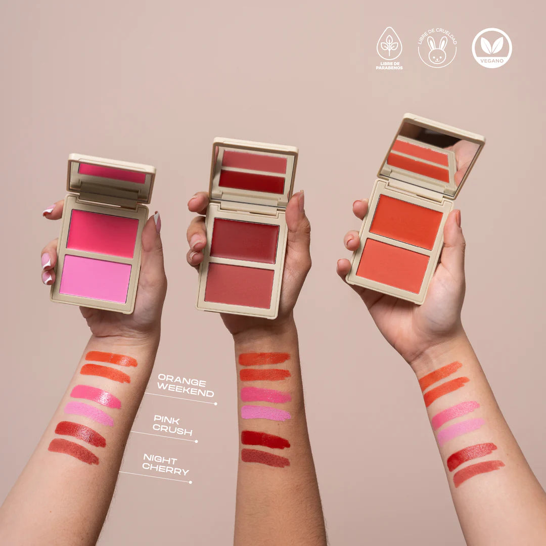 RUBOR EN DÚO ALLURE CREMA Y POLVO COMPACTO DE ATENEA