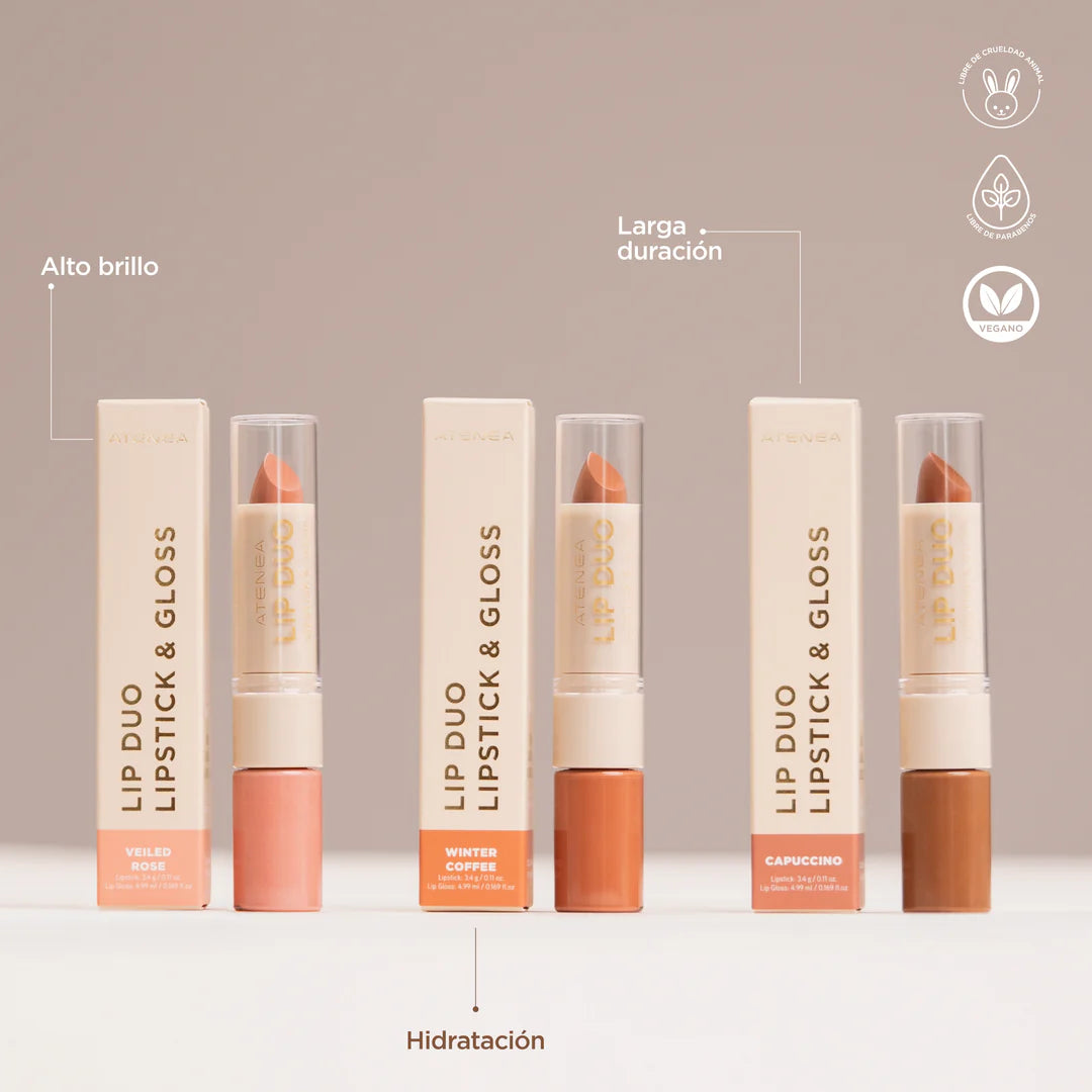 LIP DUO LIPSTICK Y GLOSS DE ATENEA